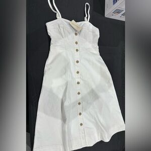 NWT White Button-Down Jean Dress